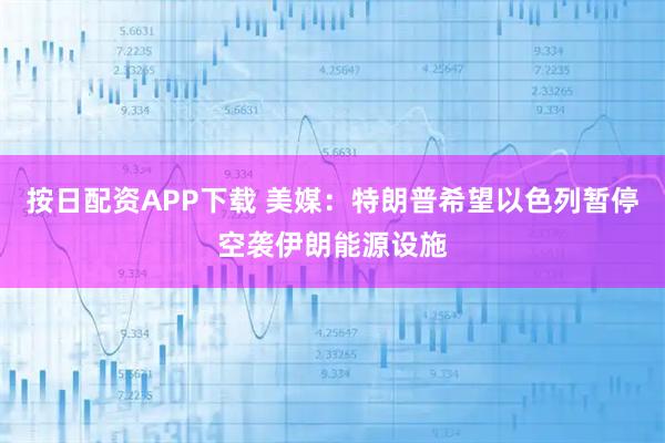 按日配资APP下载 美媒：特朗普希望以色列暂停空袭伊朗能源设施